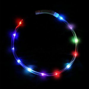 Superior LED Safety Collar USB Charge No Battery Needed Ever Multicolor Lights